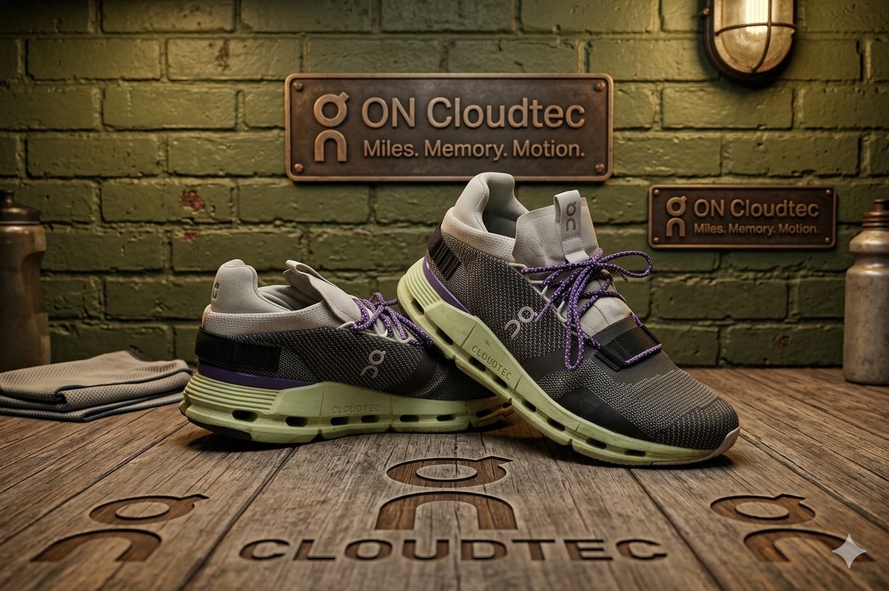 On Cloud Cloudnova Rock Meadow Men’s 8.5 Running Shoes Gray Green Sneakers